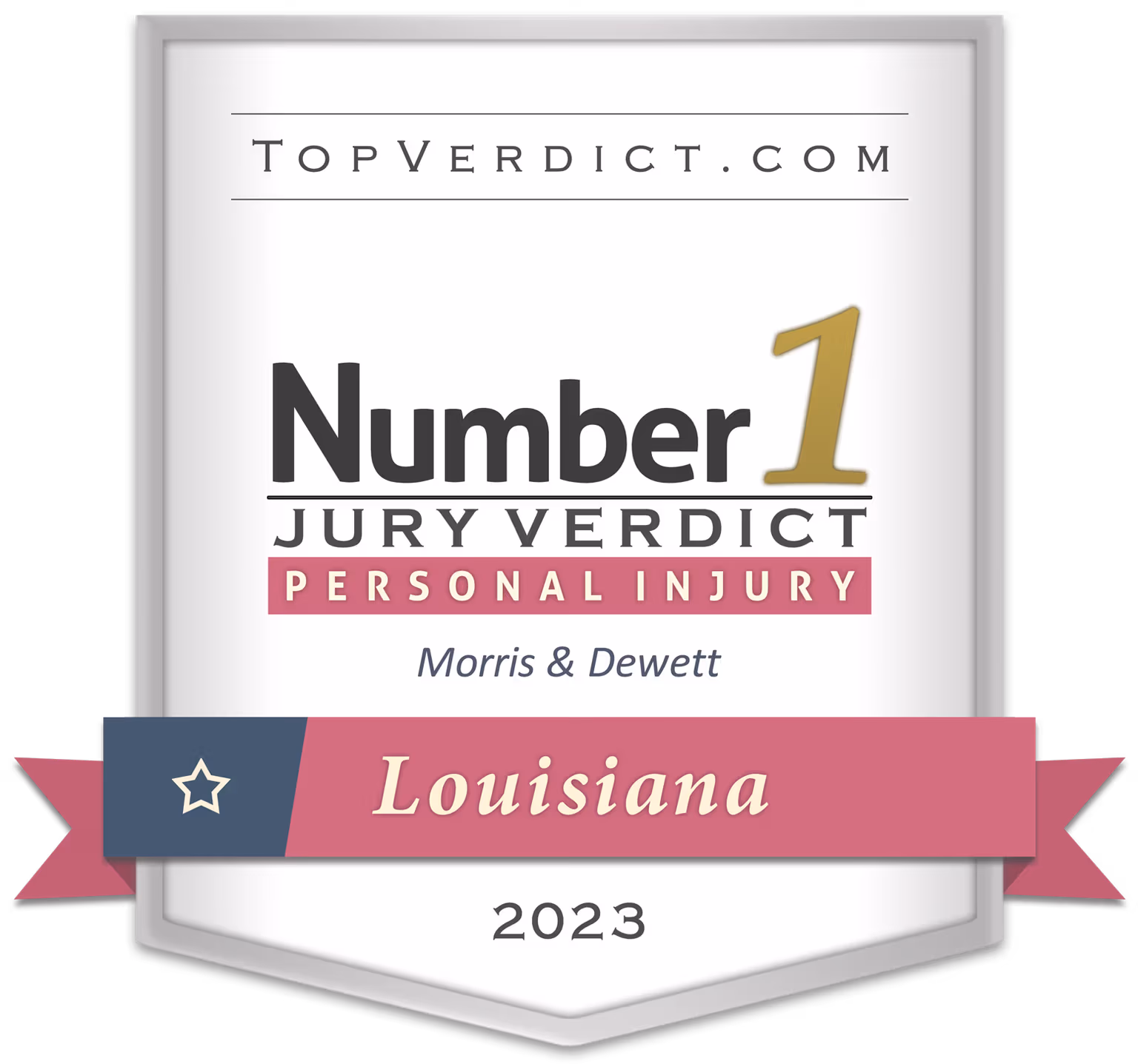 TopVerdict No. 1 personal injury verdict Louisiana 2023 -- Morris & Dewett