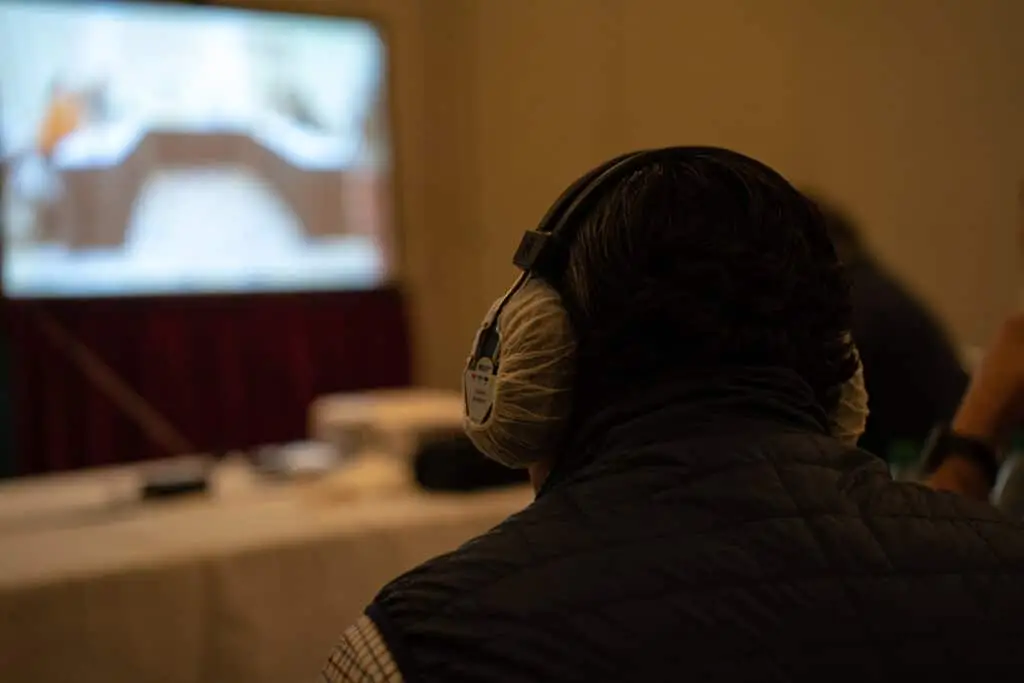 Man wearing headphones