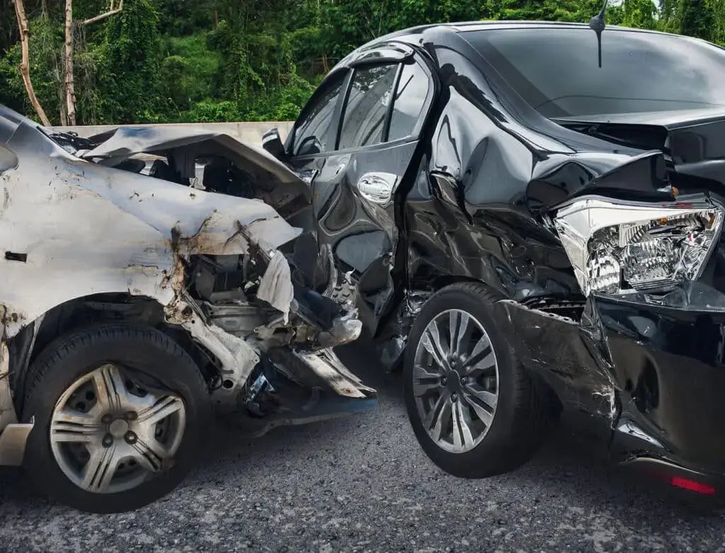 Car crash accident on the road