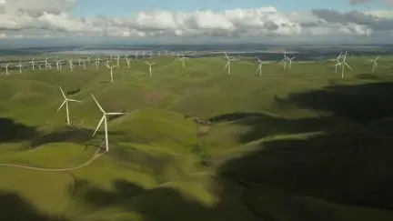 windmills in field