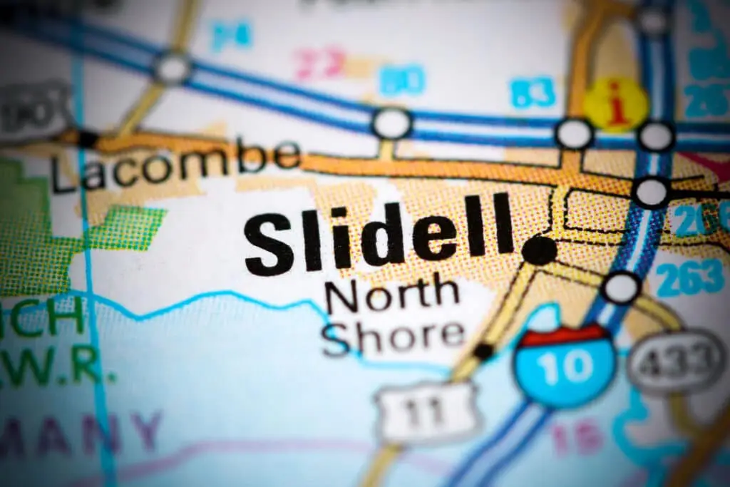 Slidell. Louisiana. Usa on a map