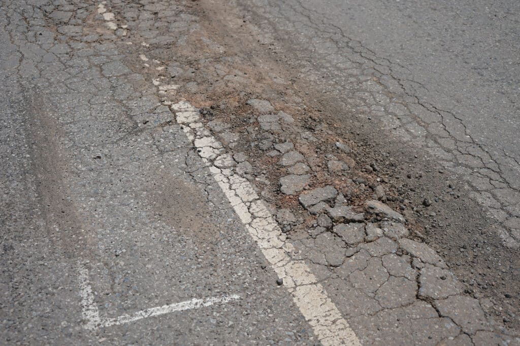The road is potholes maintenance.
