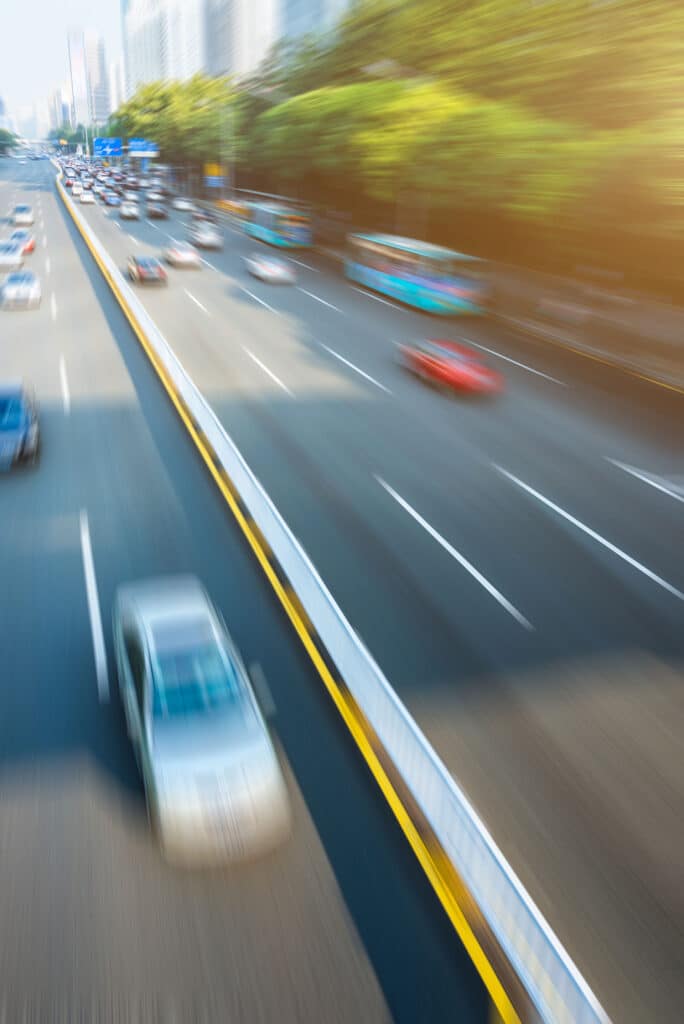 Speeding traffic on a highway