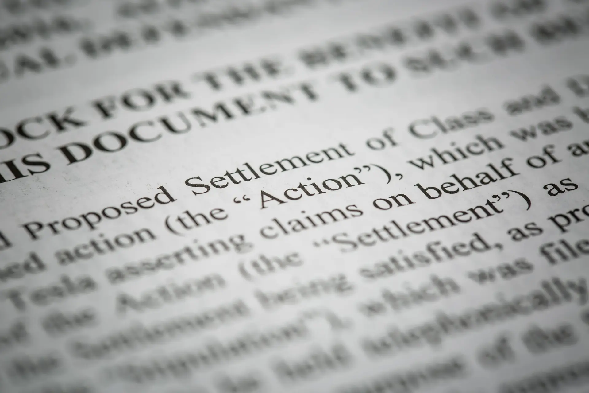 Document for a class action lawsuit