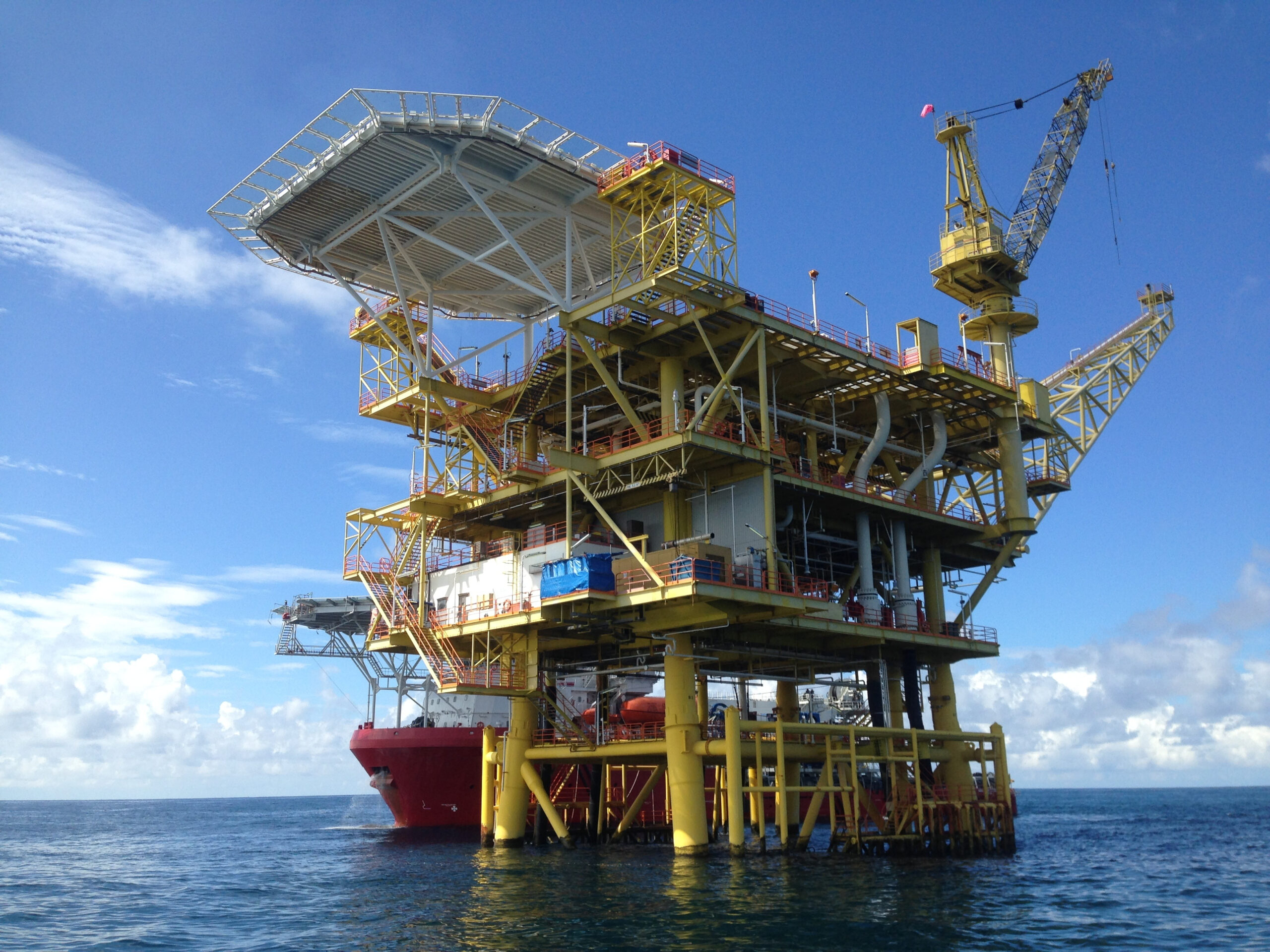 an offshore platform at sea representing the deepwater horizon