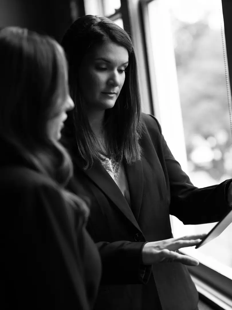 Elizabeth hancock working with a woman