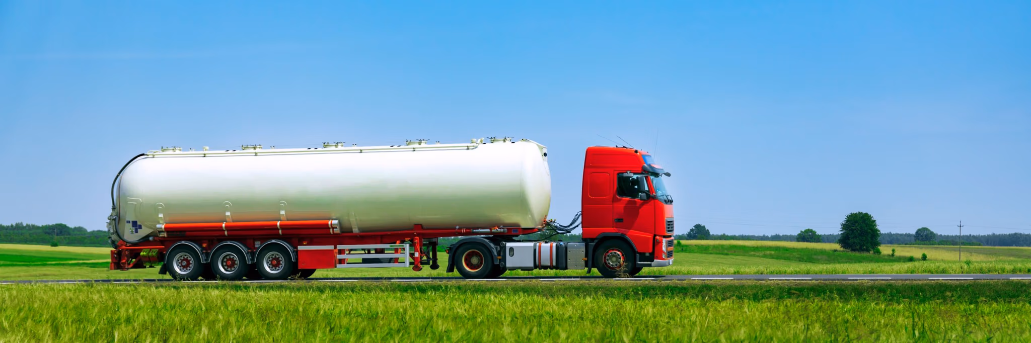 Red Truck with oil tank