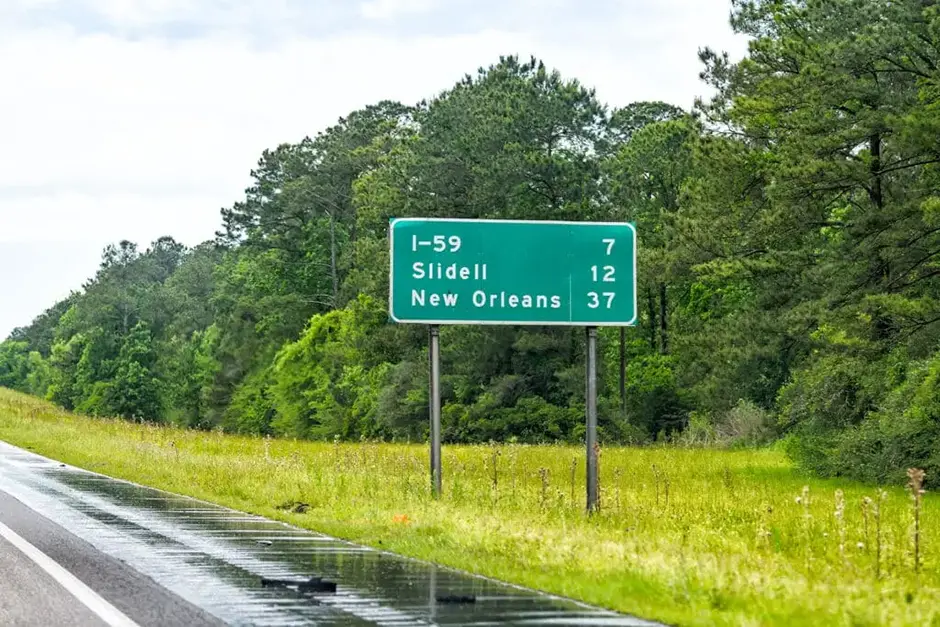 Highway road i10 sign post
