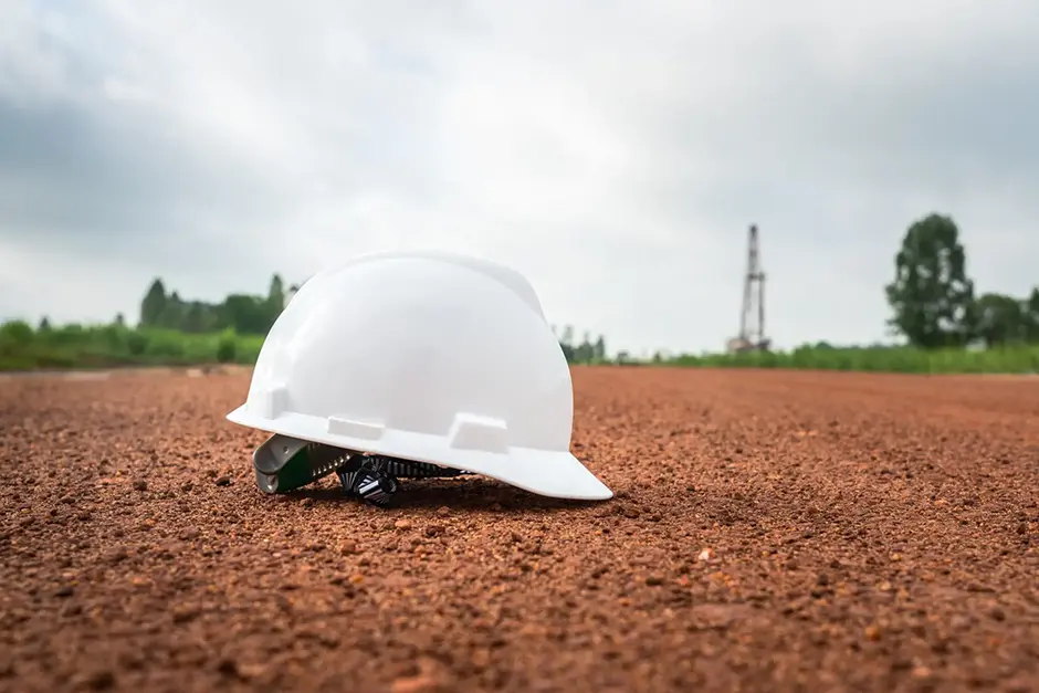 White safety helmet