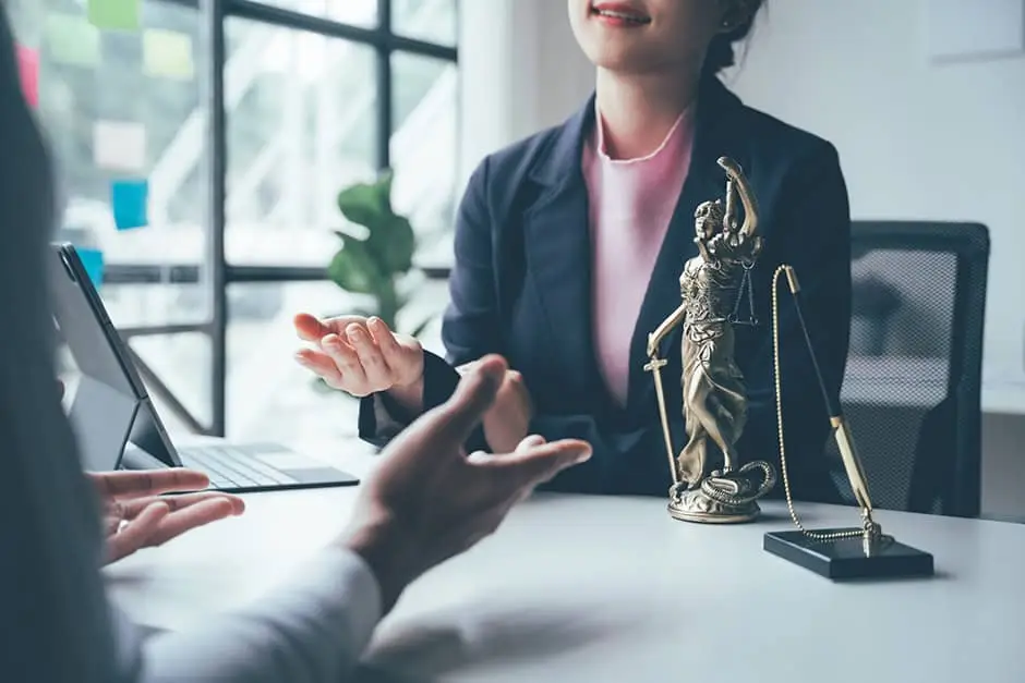 Lawyer meeting with a client