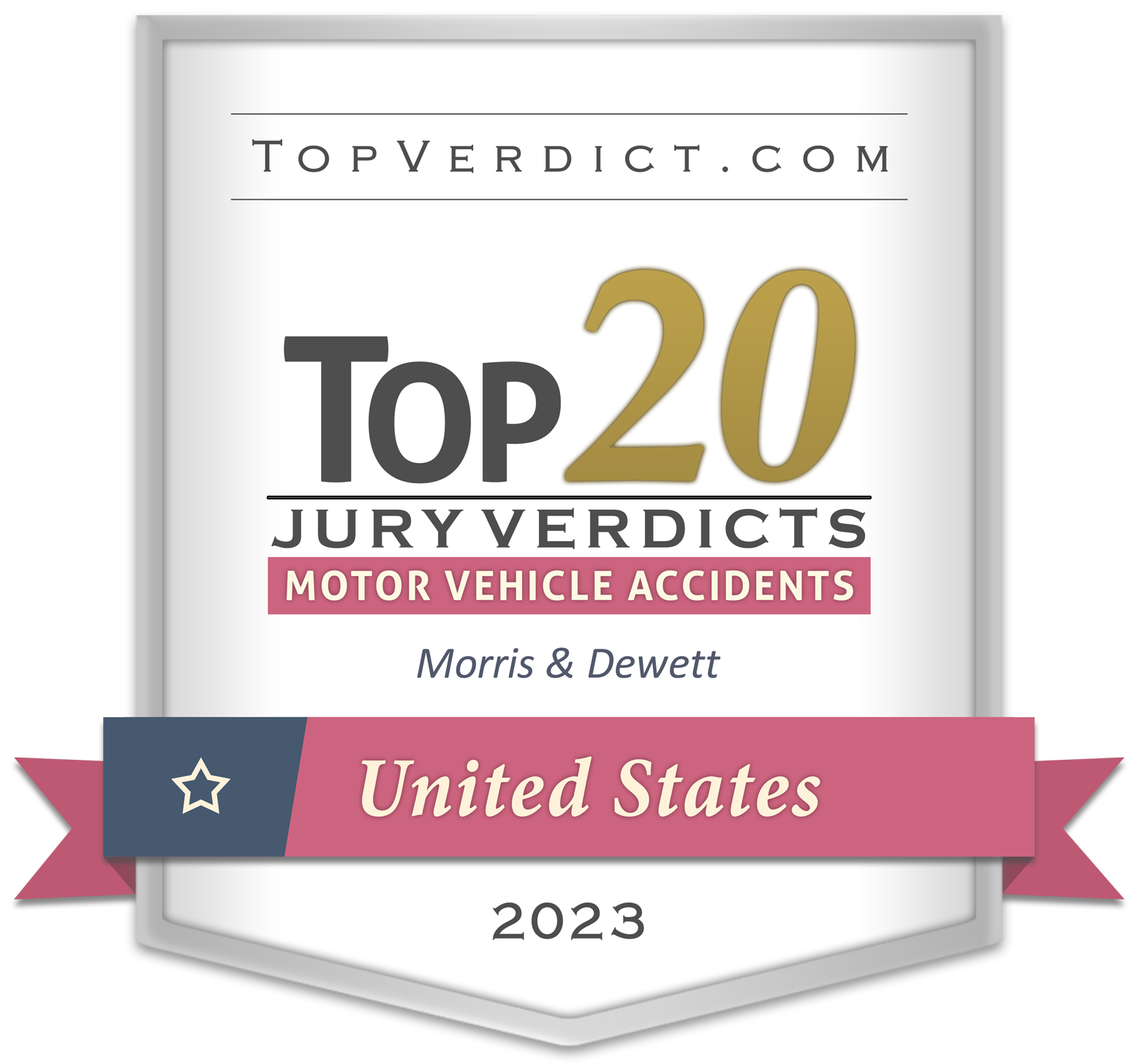 Firm-badge-top-20-motor-vehicle-accident-verdicts-united-states-2023-morris-dewett